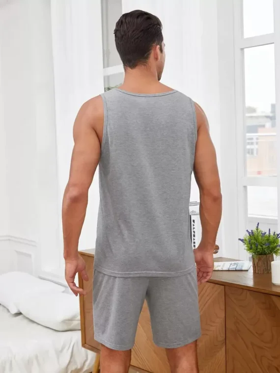 Manfinity Men Letter Graphic PJ Set