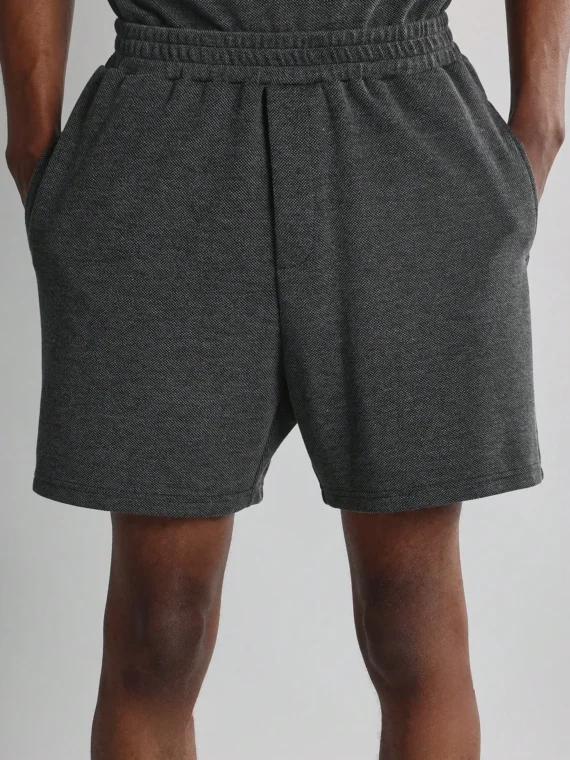 SUMWON Cozy Textured Henley Short Set Loungewear Two Piece Athletic Leisure Wear Autumn Spring Summer Comfort Home Essentials