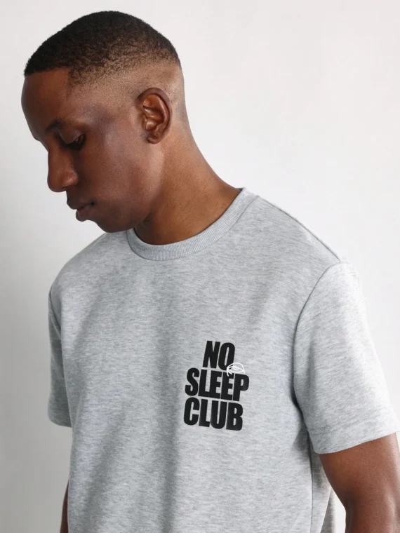 SUMWON No Sleep Club Loungewear Set Drawstring Shorts Matching T-Shirt Athletic Comfort Summer Gym Casual Home Coordinates