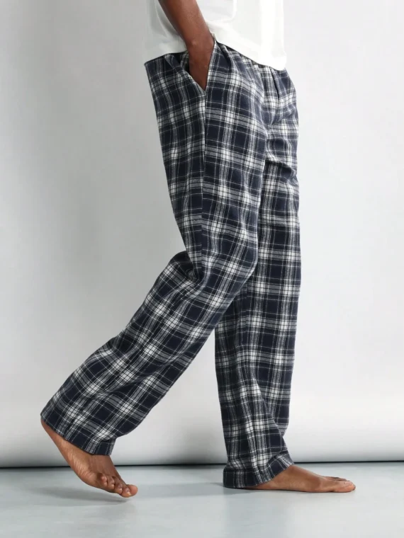 SUMWON Luxury Pajama Set Plaid Check Pants Raglan Short Sleeve T-Shirt Sleepwear Loungewear Comfort Set Nightwear Relaxed