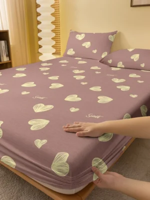 1pc Fashionable Minimalist Style Printed Milled Brushed Bedspread Bed Cover Dustproof Cover For Bedroom Home Textile Bedding