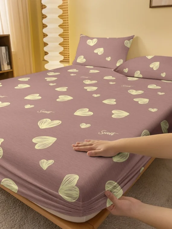 1pc Fashionable Minimalist Style Printed Milled Brushed Bedspread Bed Cover Dustproof Cover For Bedroom Home Textile Bedding