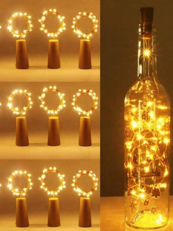 1/5/10 Packs Wine Bottle Light Cork LED Light, Bottle Lights Battery Cork For Party Wedding Halloween Bar Decor Lights Decoration