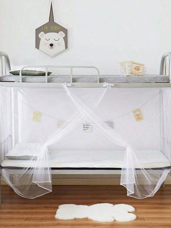 1pc Mosquito Net For Student Dormitory Single Bunk Bed, Bedroom Mosquito Net With Zipper, Dust-Proof Canopy Top, Wholesale