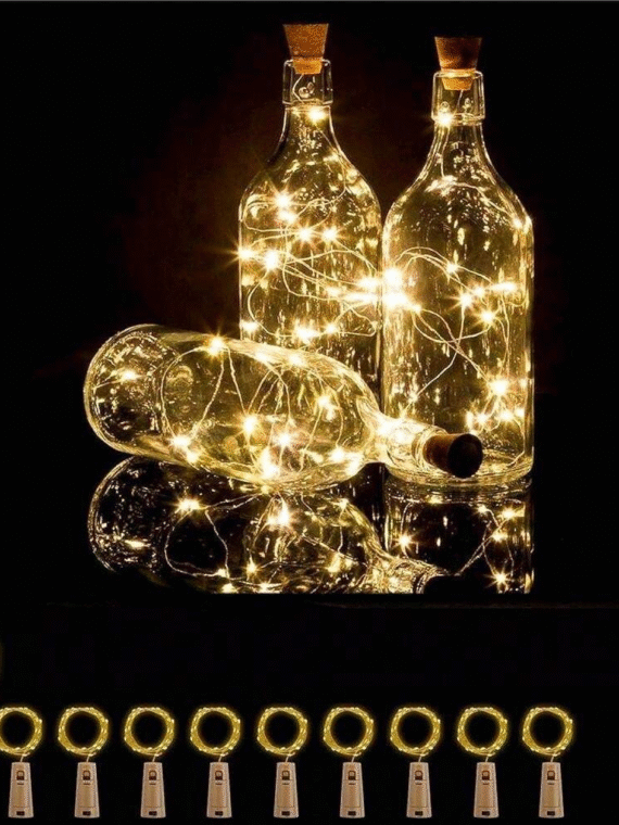 1/5/10 Packs Wine Bottle Light Cork LED Light, Bottle Lights Battery Cork For Party Wedding Halloween Bar Decor Lights Decoration