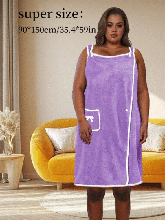 1pc, Coral Velvet Women's Bath Skirt, Wearable Bath Towel Wrap Women's Absorbent Beach Spa Gym Bathrobe, Slip Skirt Bath Cover Tube Skirt Pajamas Nightgown Summer Wedding Home Bathroom Decor Back To School