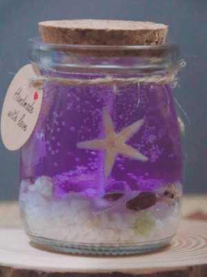 1pc Crystal Jelly Wax Ocean Theme Scented Candle, Handmade, Smokeless, Decorative Transparent Shaped Candle, Room Decor, Graduation Gift, Holiday Gift, Wedding Decor, Bathroom Fragrance, Souvenir Scented Candle