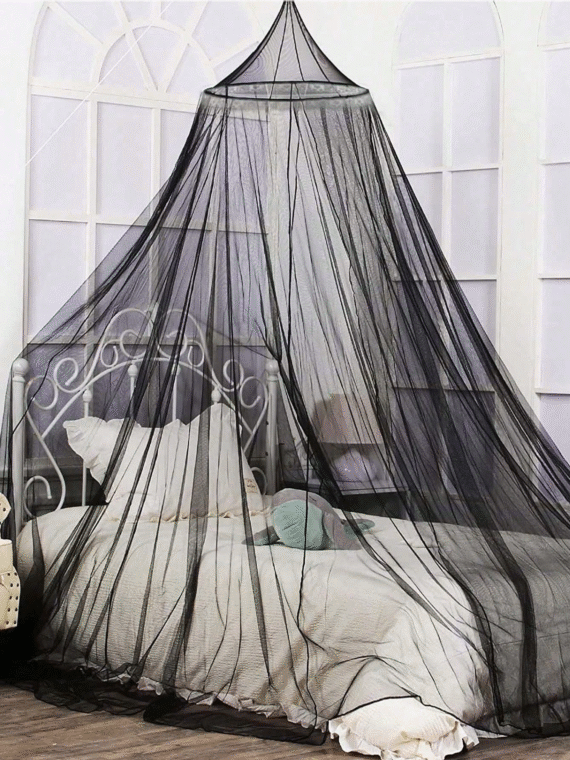 4-Corner Column Curtain Bed Cover, Elegant Mosquito Net, 4-Door Mosquito Net, Mosquito Net Bed Cover, Hanging Mosquito Net (Dome Mosquito Net Single Door), Household Bedroom Canopy Lace Curtain, Lace Bed Cover Curtain, Princess Bed Canopy Mosquito Net (No Light)
