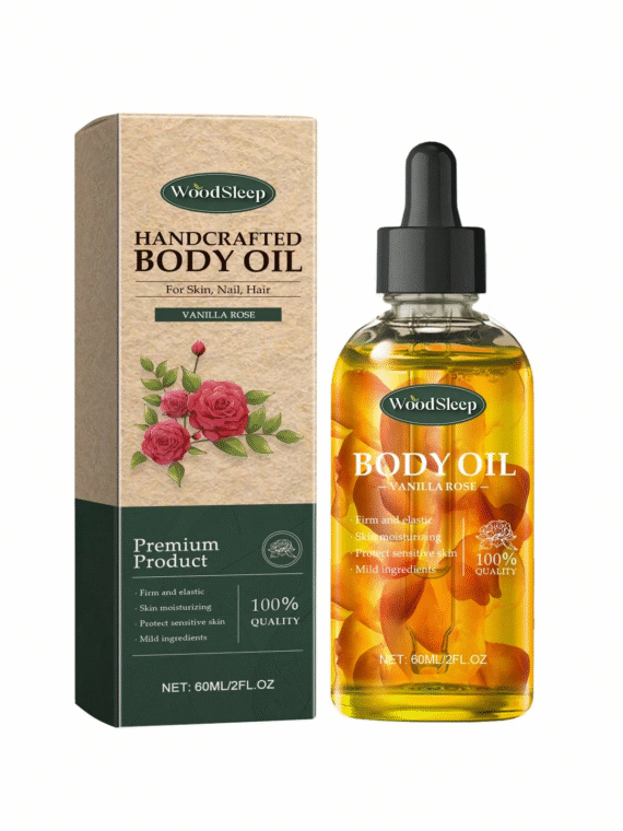 2pcs Handmade Vanilla Rose Body Oil, Nourishing, Moisturizing, Fine Texture, Easily Absorbed, Fragrant Massage Oil