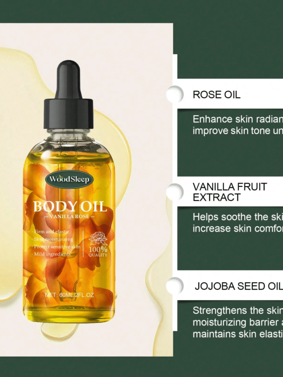 2pcs Handmade Vanilla Rose Body Oil, Nourishing, Moisturizing, Fine Texture, Easily Absorbed, Fragrant Massage Oil