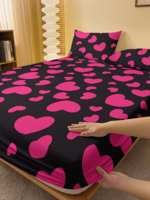 1PC Heart Pattern Fitted Bedspread Without Filler