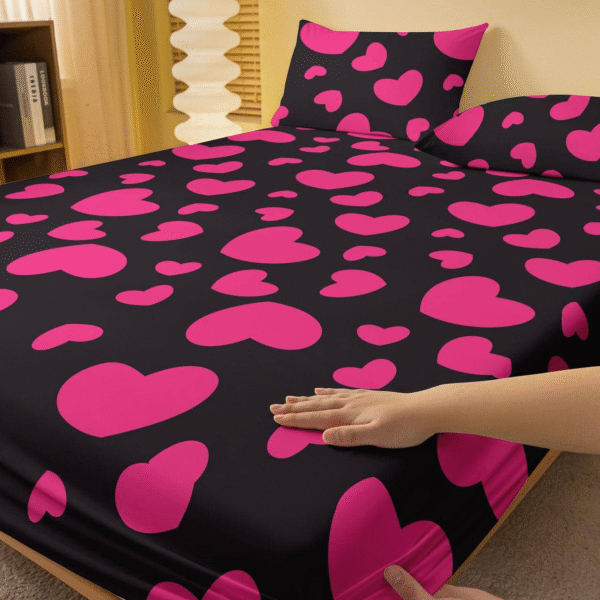 1PC Heart Pattern Fitted Bedspread Without Filler