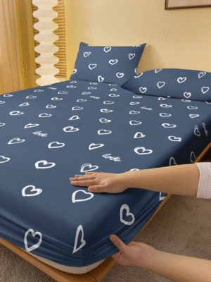 1pc Fashionable Minimalist Geometric Print Brushed Fitted Sheet/Cover, Breathable And Dustproof Bedding For Bedroom