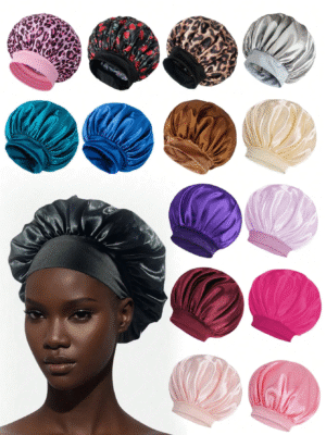 1pc Satin Sleeping Cap,Adjustable Sleeping Cap,Ladies And Gentlemen Satin Sleeping Cap,Comfortable To Wrap