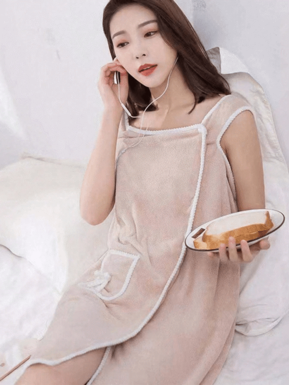 1PC Women Bath Towels(SIZE:80cm*135cm), Girls Wearable Fast Drying Bathing Beach Spa Bathrobes Wash Clothing, Shower Bath And Gym Towel,Super Soft Coral Fleece Bath Towel With Pockets,Women's Bath Towel Set, Wearable Bath Towel With Pocket