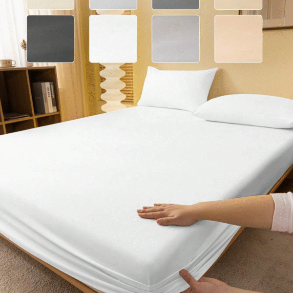 1pc Solid Color Fitted Sheet, Mattress Protector, Mattress Cover For Bed, Deep Pocket Fitted Sheet, Soft And Breathable, For All Size Bed -Twin, Full, King, Queen Size Sheet