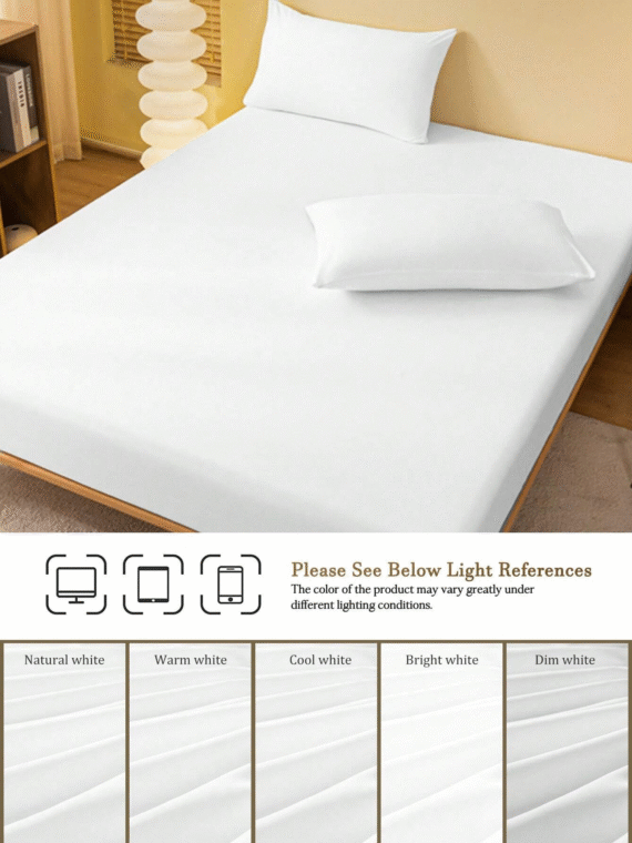 1pc Solid Color Fitted Sheet, Mattress Protector, Mattress Cover For Bed, Deep Pocket Fitted Sheet, Soft And Breathable, For All Size Bed -Twin, Full, King, Queen Size Sheet