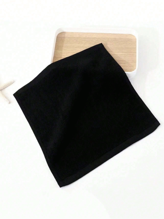 1pc Solid Black Or Solid White Soft And Absorbent Towels, Suitable For Adult Household Use, Washing Face, Bathing And As Hotel Gift. Available In The Following Sizes: 35*70cm For Hand Towel, 70*140cm For Bath Towel, 30*30cm For Face Towel, 80*180cm For Thickened Bath Towel And 100*200cm For Large Bath Blanket. Home Bathroom Decor Back To School For Beauty Salon Home