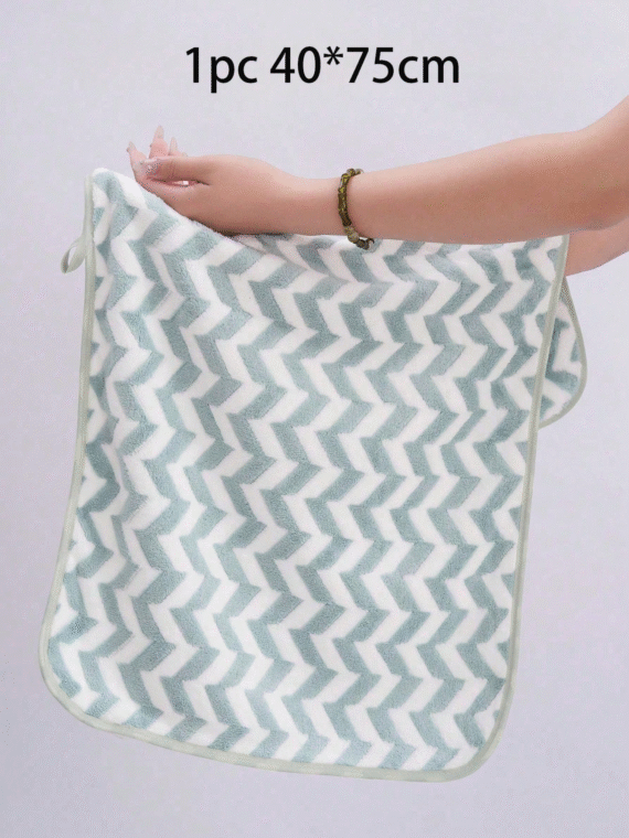 1/3/8pcs Coral Fleece Super Fine Fiber Bathroom Towel/Bath Towel, Soft And Absorbent Striped Washcloth Or Bath Towel For Home, Bathroom, Pool, Beach Back To School For Beauty Salon Home Bathroom