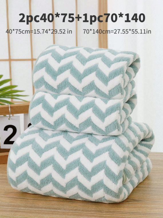 1/3/8pcs Coral Fleece Super Fine Fiber Bathroom Towel/Bath Towel, Soft And Absorbent Striped Washcloth Or Bath Towel For Home, Bathroom, Pool, Beach Back To School For Beauty Salon Home Bathroom