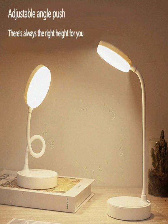 1pc Three-Color Adjustable Desk Lamp, Usb Powered Table Lamp, Portable Led Night Light For Studying Reading Bedroom And Dormitory