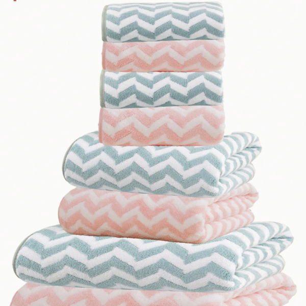 1/3/8pcs Coral Fleece Super Fine Fiber Bathroom Towel/Bath Towel, Soft And Absorbent Striped Washcloth Or Bath Towel For Home, Bathroom, Pool, Beach Back To School For Beauty Salon Home Bathroom
