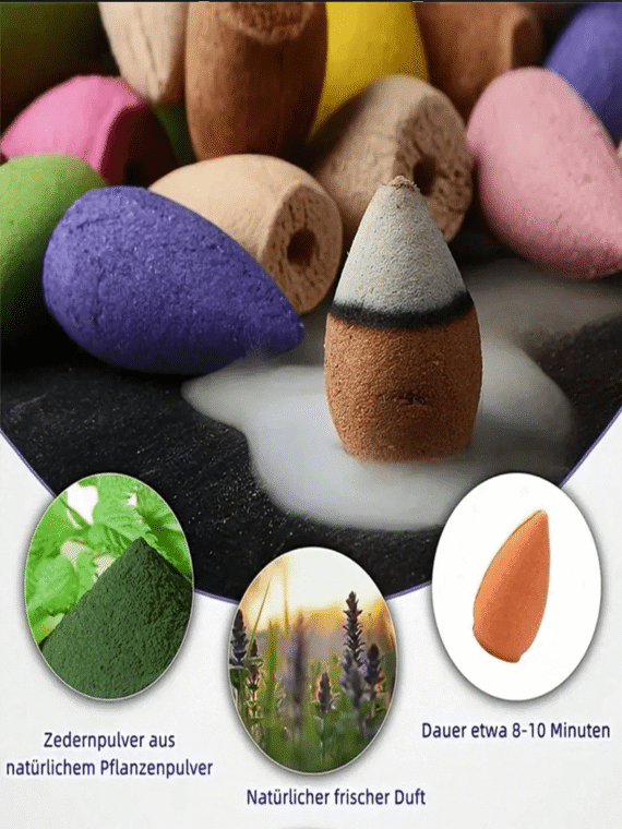 Backflow Incense Cones Waterfall Incense Rose Tulip Jasmine Lavender Rose For Backflow Incense Burner Holder Natural | Meditation & Yoga Gift Gifts Birthday Graduation